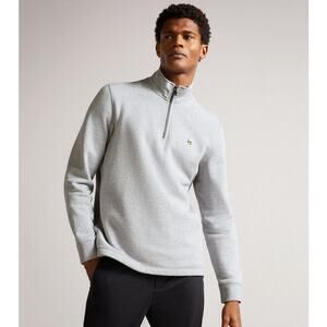Ted Baker Long Sleeve Kilbrn Half Zip Sweatshirt Light Grey Size XXL‎